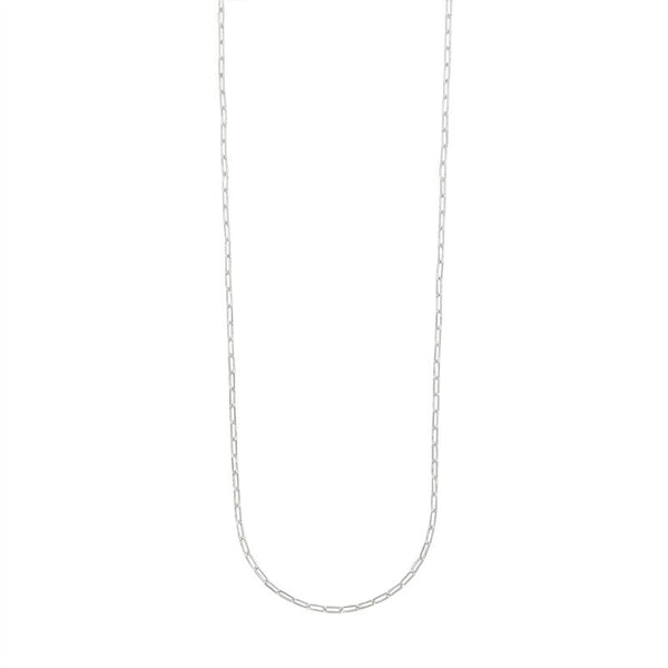 Paperclip Chain Necklace in Silver - Petite Link - 22"