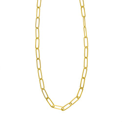 Large Link Paperclip Chain Necklace in Gold - 18"L
