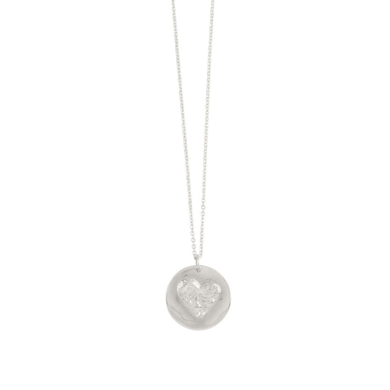 "Loved" Heart Musing Necklace in Silver