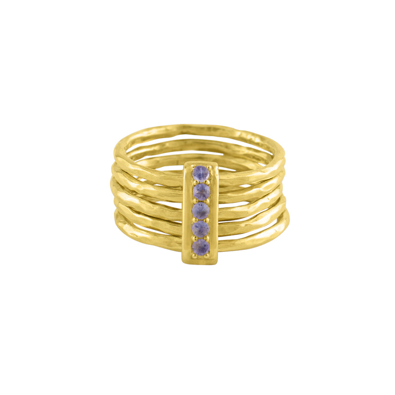 Stacks and Stones Ring in Gold