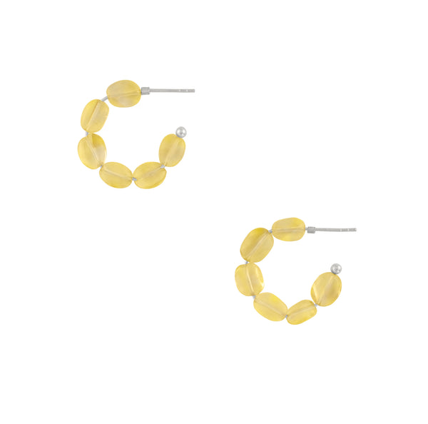 Superpower Stone Hoops in Citrine - Small