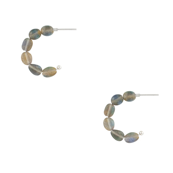 Superpower Stone Hoops in Labradorite - Small