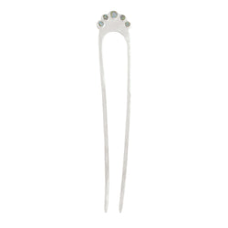 Jeweled Fado Hair Pin in Silver & Labradorite - Large