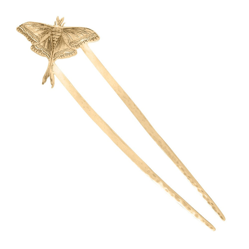 Luna Moth Hair Pin in Bronze