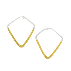Gold Dipped Diamond Hoops - 1 1/2"