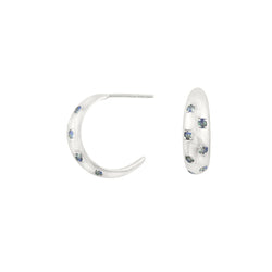 Starlight Studded Earrings in Silver & Labradorite