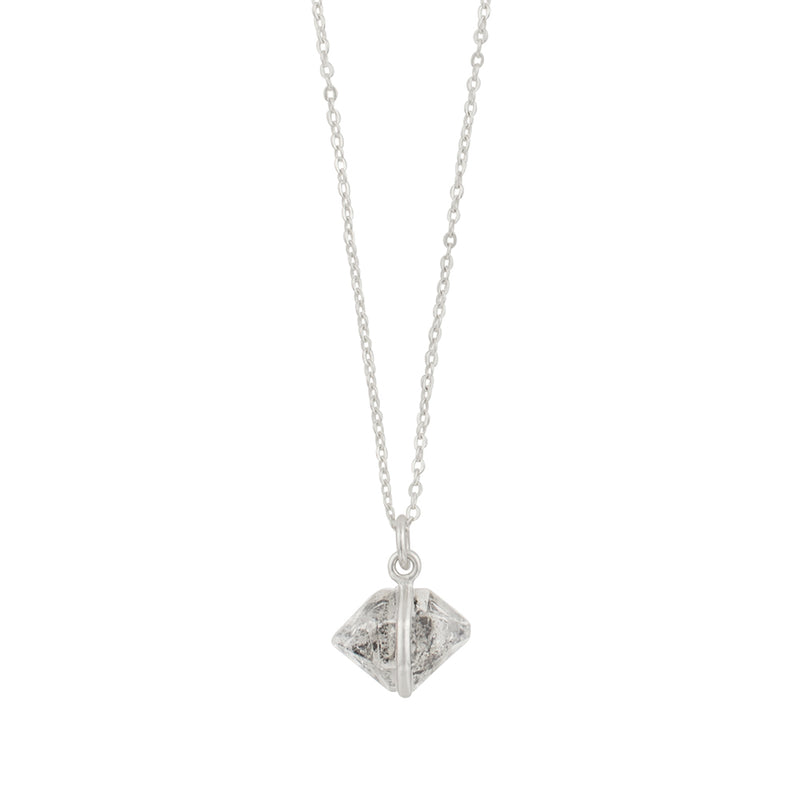 Herkimer Gazing Necklace - 22-24" Chain/ Medium Stone
