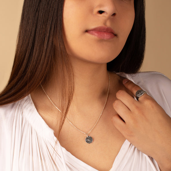 Elements Signet Necklace - Go with the Flow in Silver