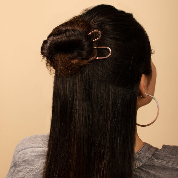 Effortless Twist Hair Pin in Rose Gold - Small