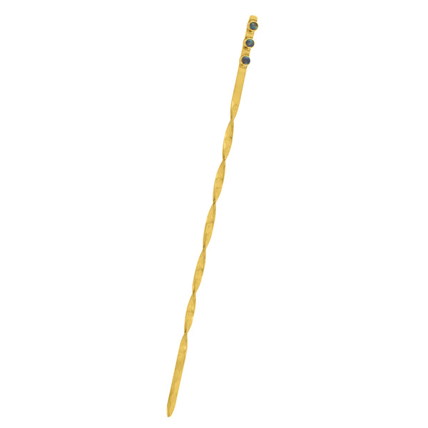 Stone Trio Hair Stick in Labradorite and Gold