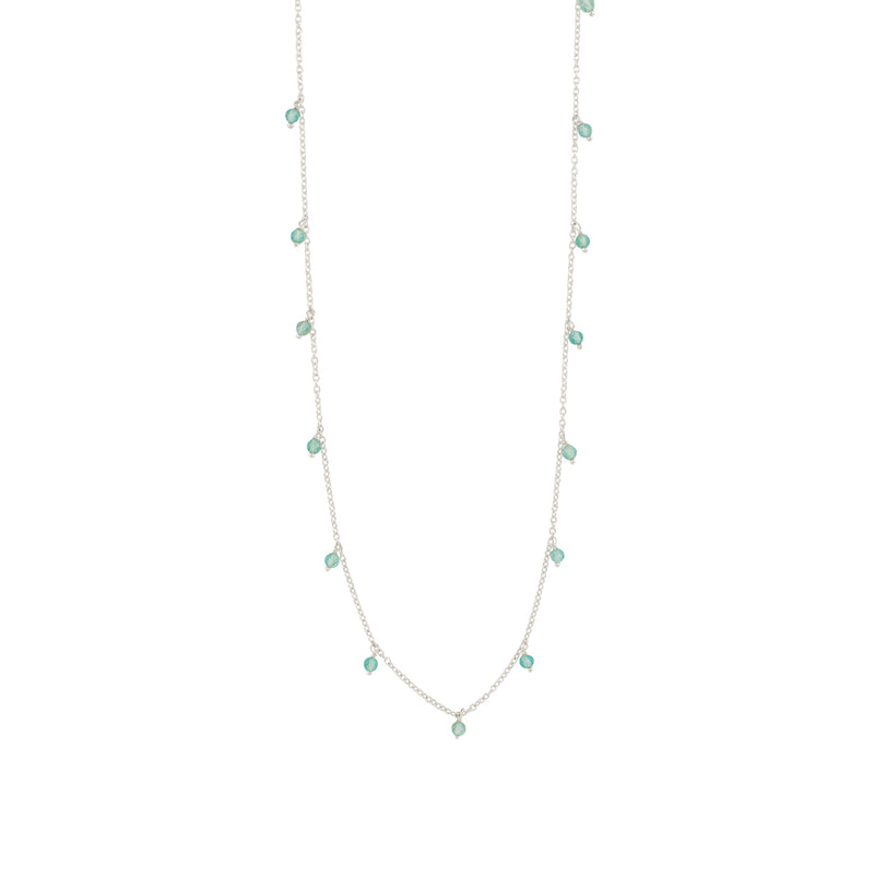 Falling Stones Necklace in Blue Apatite