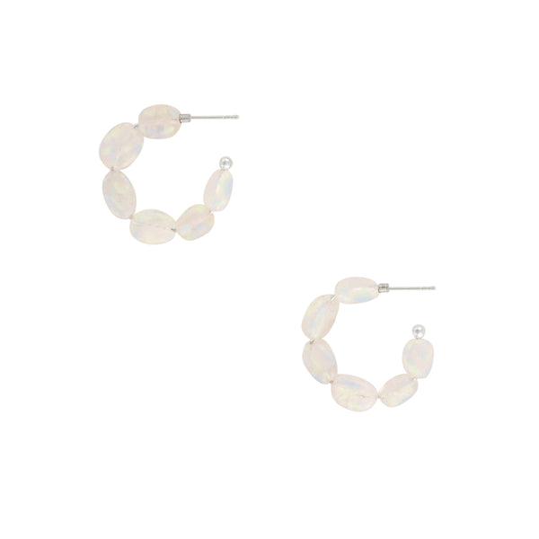 Superpower Stone Hoops in Moonstone - Small