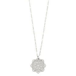 Lace Mandala Necklace in Silver
