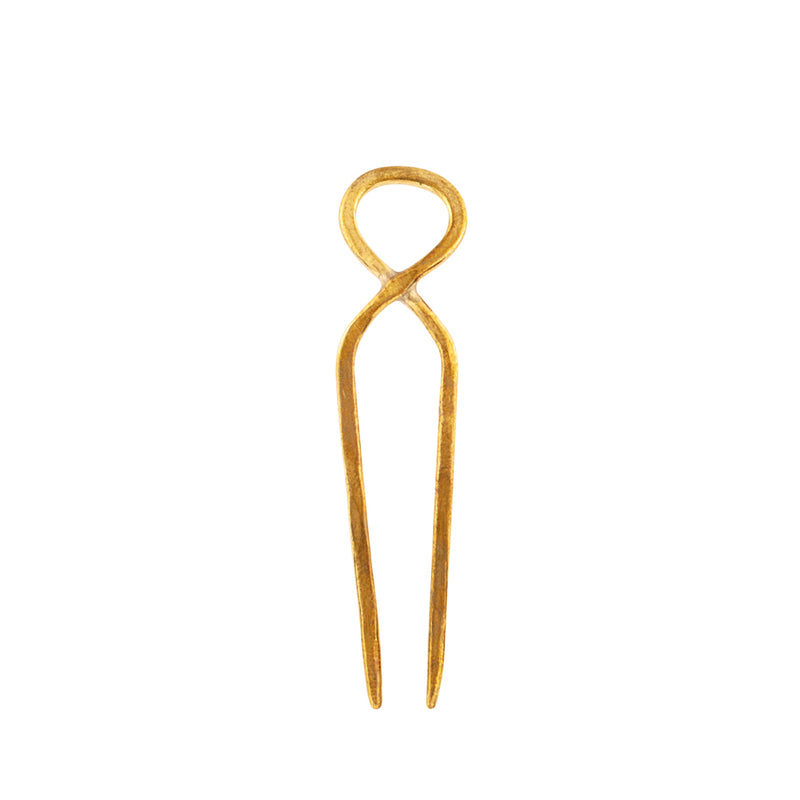 Hourglass Hair Pin in Bronze - Small