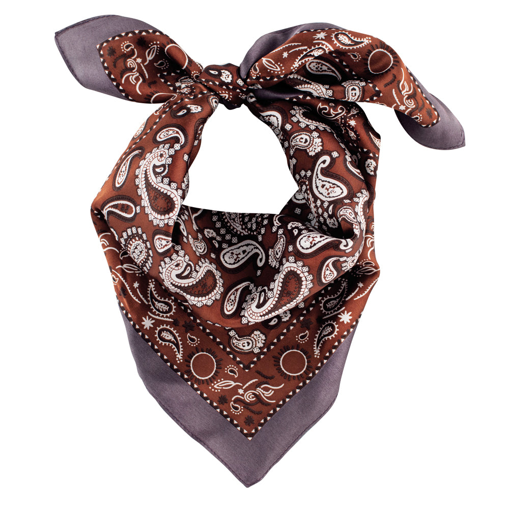 Bordered Silk Paisley Collective Copper The Scarf Pewter & Good - –