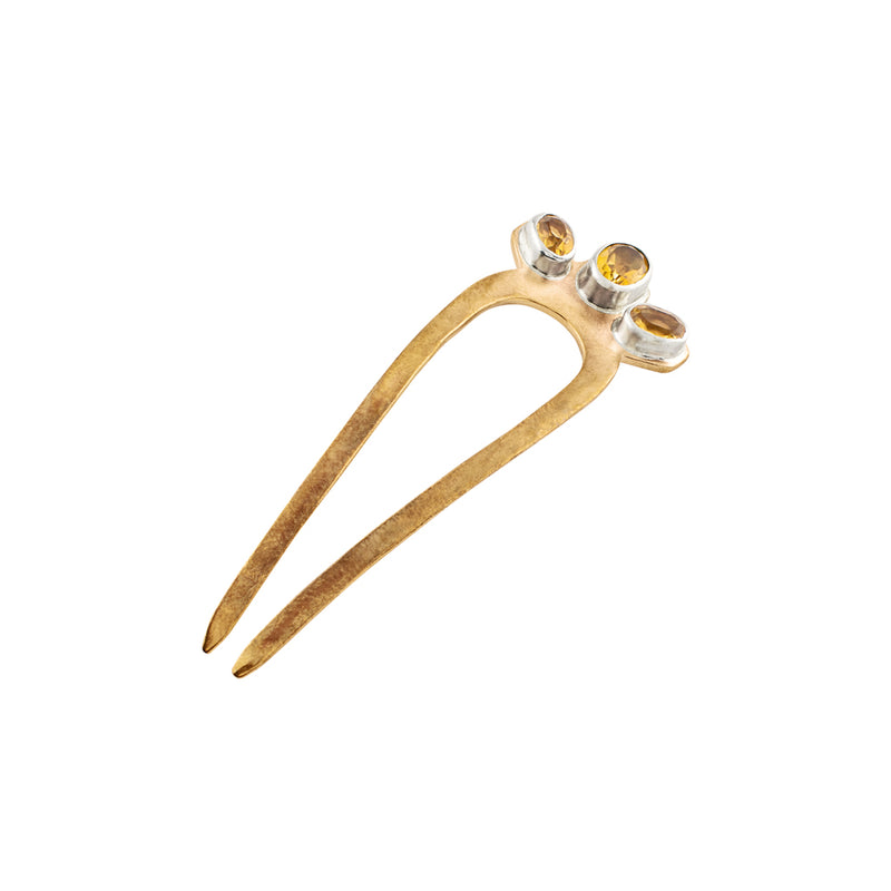 Citrine Empire Hair Pin - Small