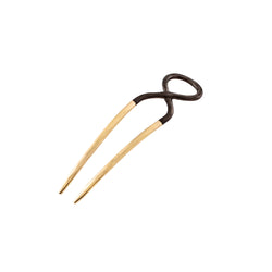 Hourglass Hair Pin in Bronze & Rhodium Dip - Small