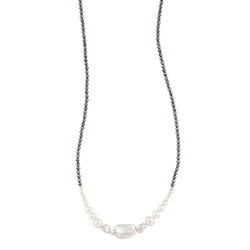 Graduated Pearl & Stone Necklace