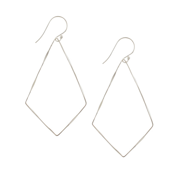 Twisted Kite Earrings - Silver in 2 1/2"