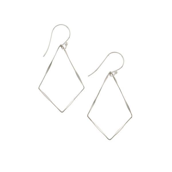 Twisted Kite Earrings - Silver in 2"