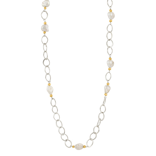 Linked Baroque Pearl Necklace
