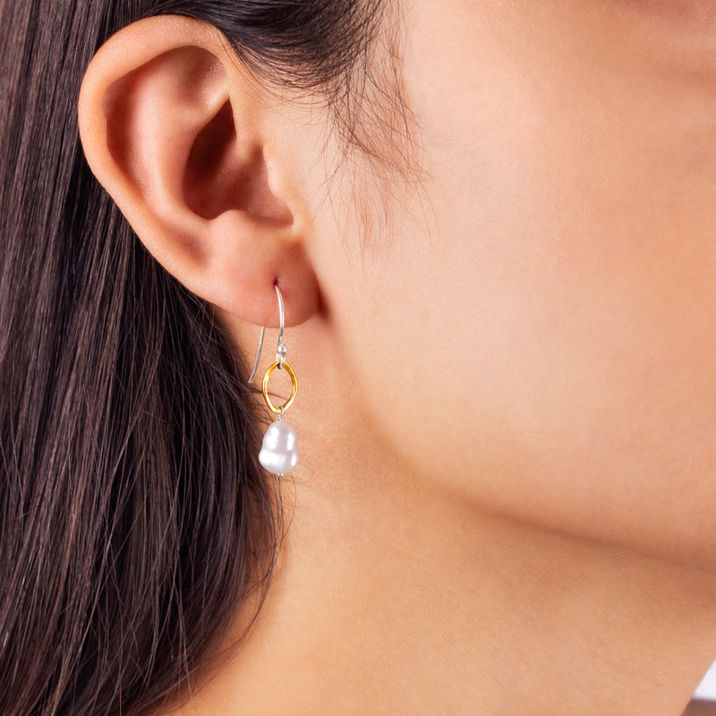 Baroque Pearl Orbit Earrings