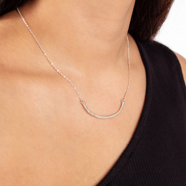 Riveted Balance Necklace in Silver