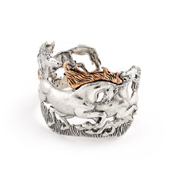 Wild and Free Cuff - Wide in Silver with Bronze Accents