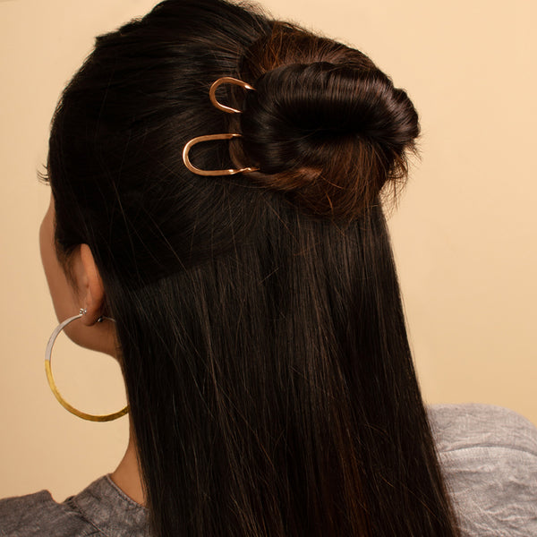 Effortless Twist Hair Pin in Bronze - Small