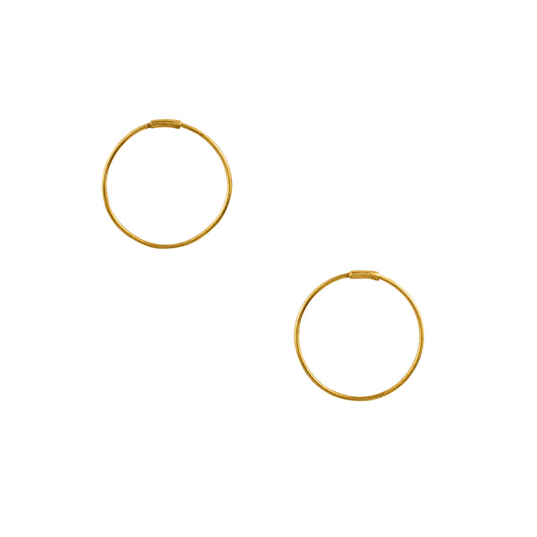 Wafer Wire Endless Hoops in Gold - 3/4"