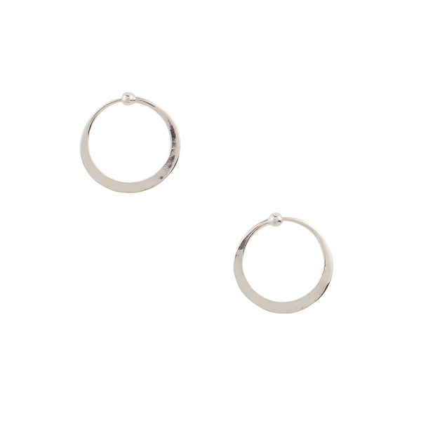 Hammered Hoops in Silver - 3/4"