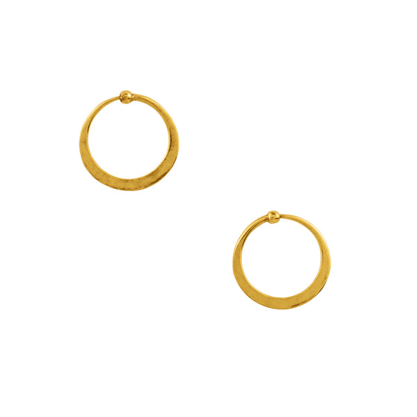 Hammered Hoops in Gold - 3/4"
