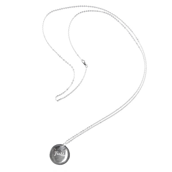 Full Moon Musing Necklace in Silver - 32" Chain