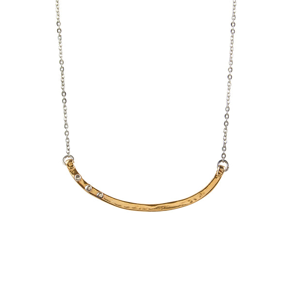 Riveted Balance Necklace in Bronze