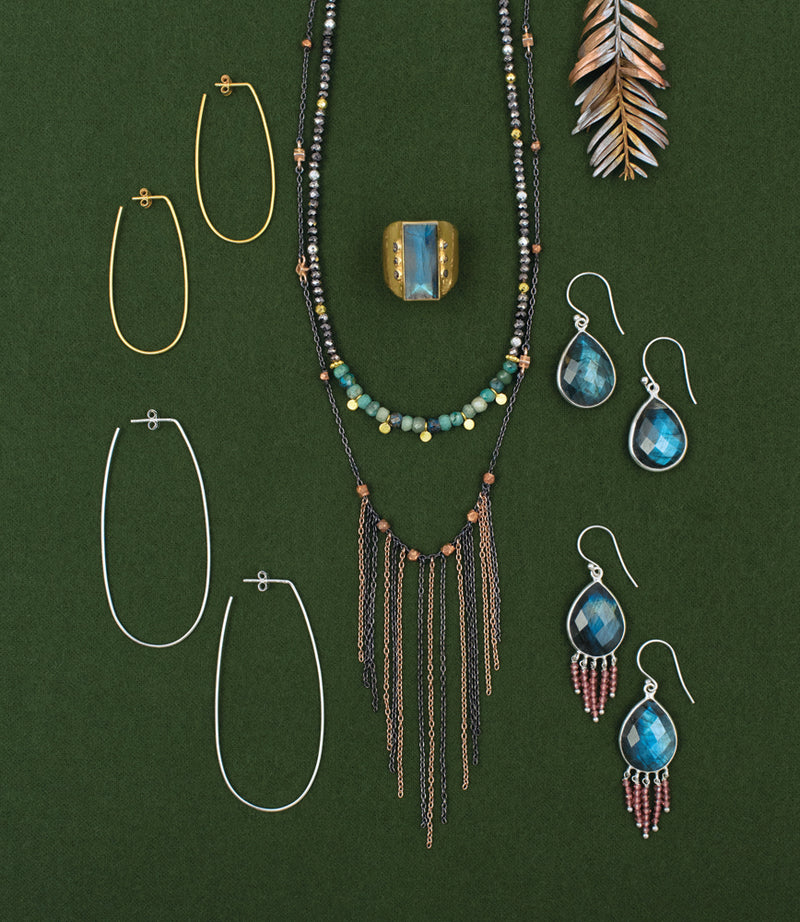 Falling Fringe Necklace - Rose Gold & Rhodium Sterling