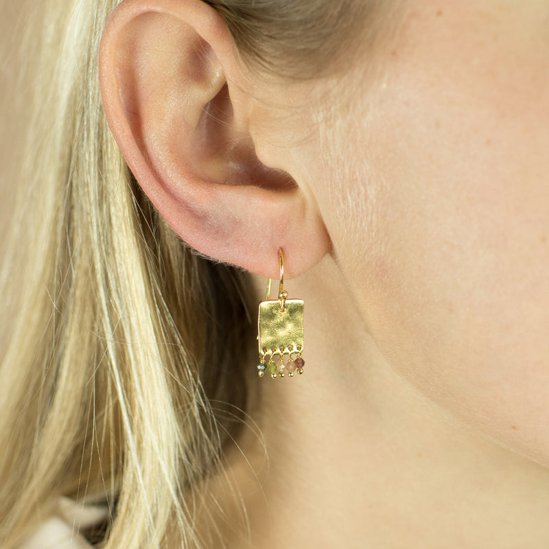 Dancing Tourmaline Earrings in Gold
