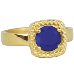 Let it Glow Ring in Gold and Blue Chalcedony