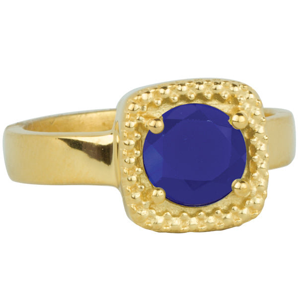 Let it Glow Ring in Gold and Blue Chalcedony