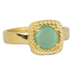 Let it Glow Ring in Gold and Aqua Chalcedony