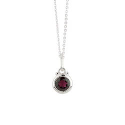 January Birthstone Charm Necklace in Silver