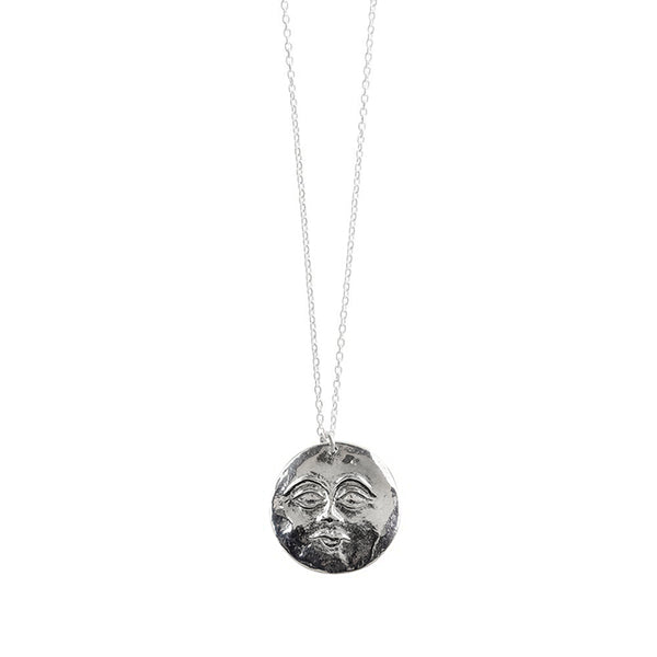 Full Moon Musing Necklace in Silver - 32" Chain