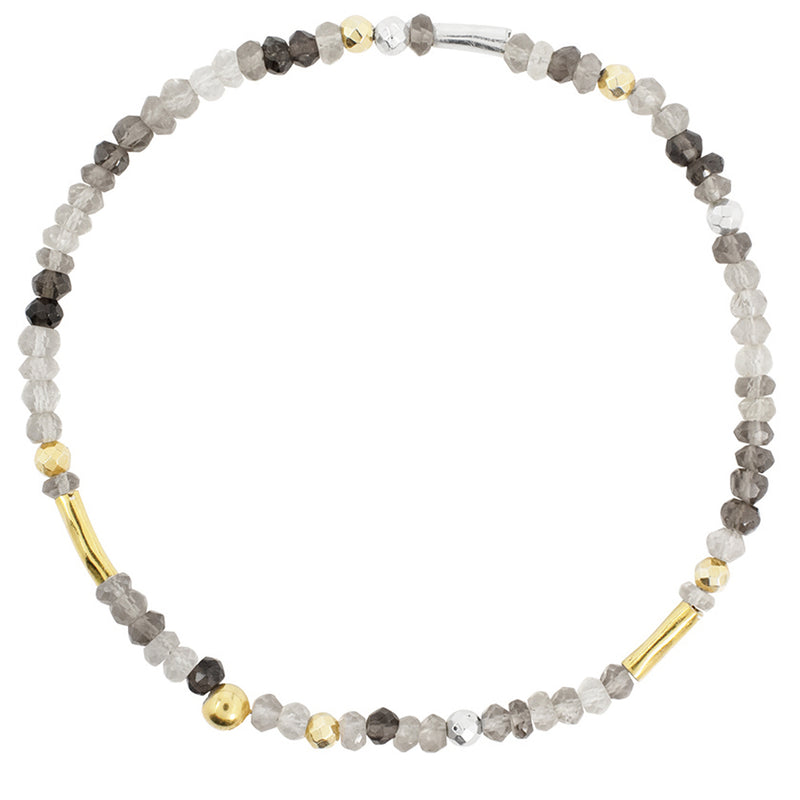 Pyrite's Booty Bracelet in Shaded Onyx with Tunnel Beads