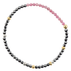 Pyrite's Booty Bracelet in Black Spinel and Pink Tourmaline