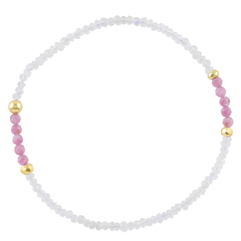 Pyrite's Booty Bracelet in Moonstone and Pink Tourmaline