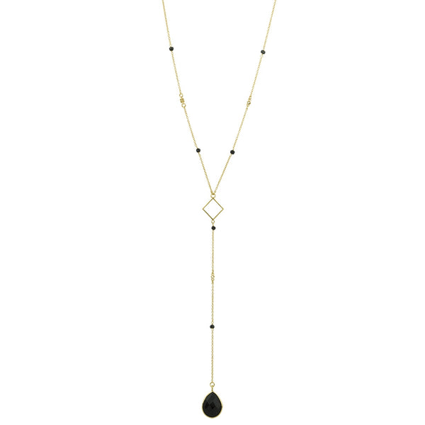 Charisma Necklace In Gold And Onyx | Gold Pendant Necklace by The Good ...